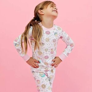 Noomie 2t 100% pima cotton Peru happy donut pajama set 2 piece hand printed